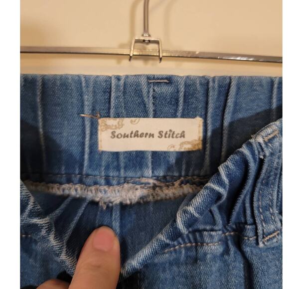 Southern Stitch Flare Jeans Bell Bottoms Elastic Pull-On Waist Blue Size Medium - Picture 5 of 7